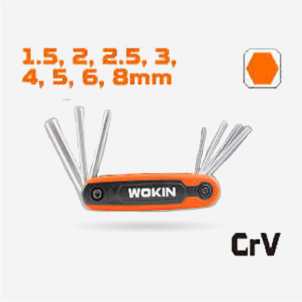 Wokin 8PCS FOLDING HEX KEY SET, 208708 - Image 2