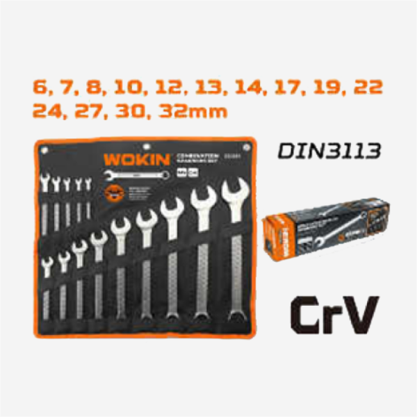 Wokin 14PCS COMBINATION SPANNERS SET (INDUSTRIAL), 150814 - Image 2