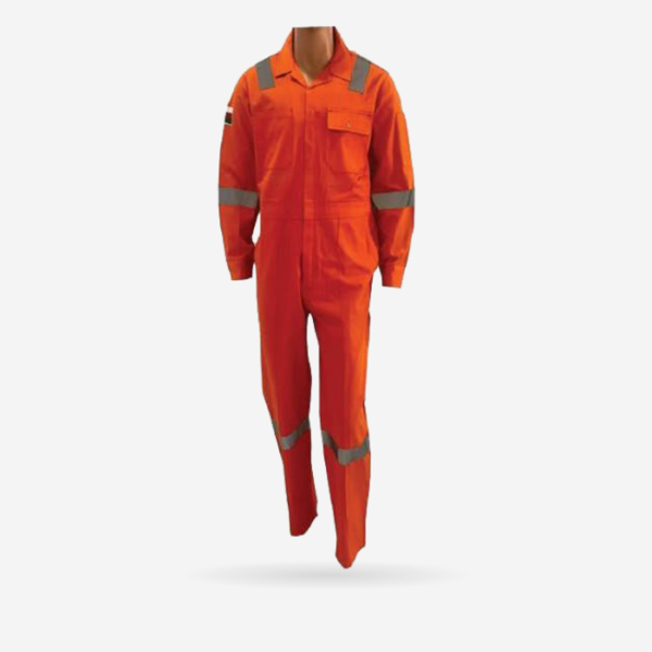 Indigo Coverall, 100% Cotton, 210gsm , Dark Green- Grey- Orange- Red - Image 3